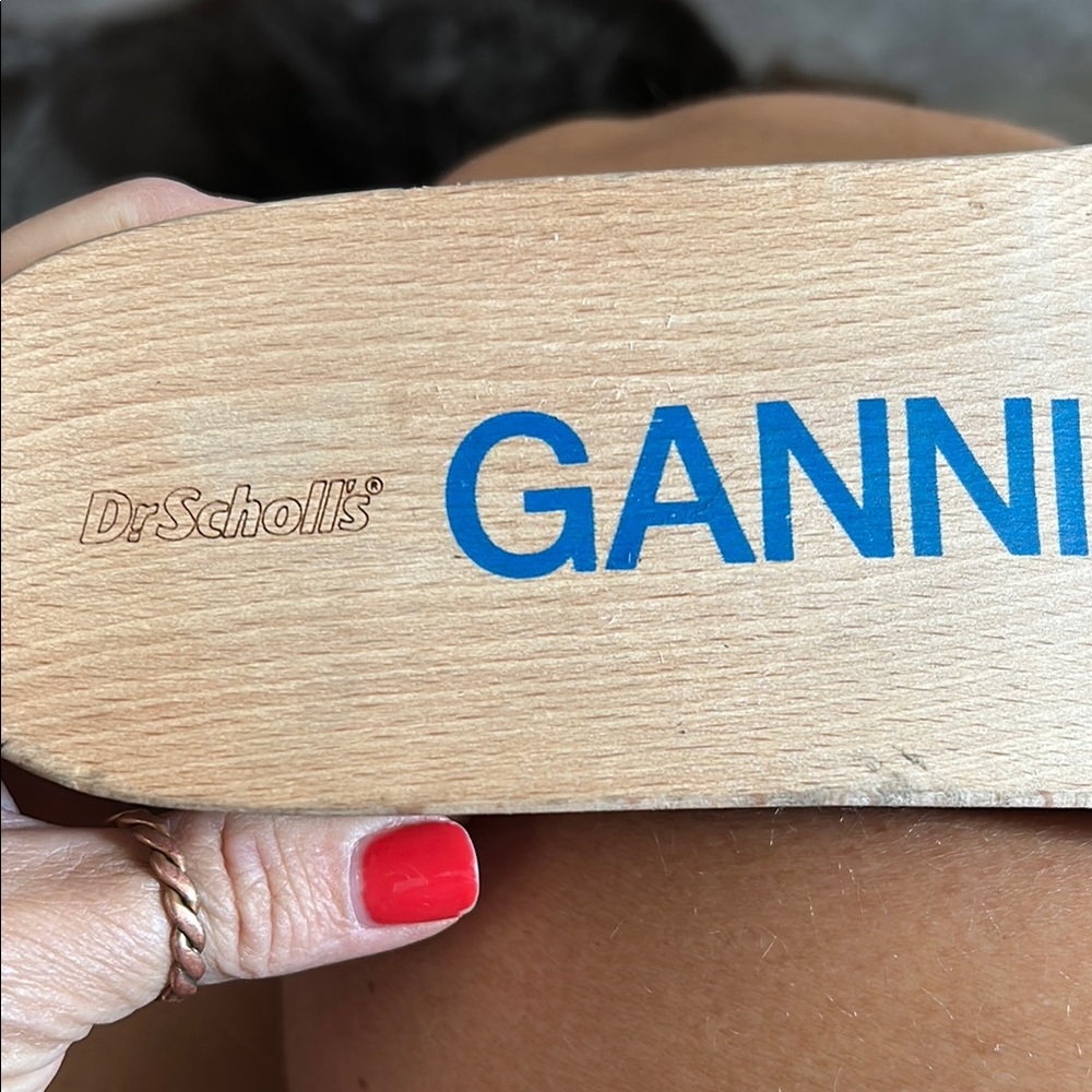 GANNI x Dr. Scholl's Plaid Sandals with Wooden Sole NWOB - Picture 7 of 9
